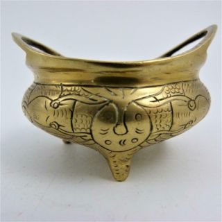 CHINESE BRONZE TRIPOD CENSER WITH XUANDE MARK TO BASE 4