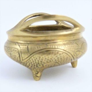 CHINESE BRONZE TRIPOD CENSER WITH XUANDE MARK TO BASE 6