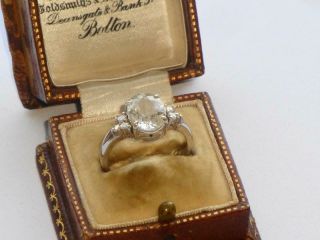 RARE LARGE ANTIQUE VINTAGE GOLD RING 4ct ZIRCON & DIAMOND 18ct GOLD RING 12