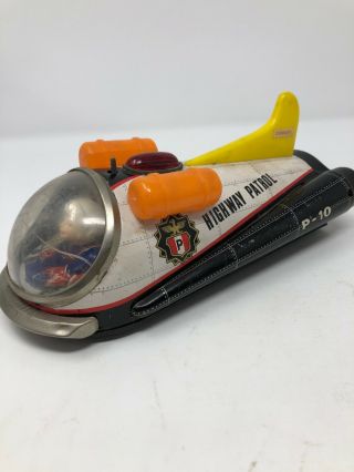 Vintage Highway Patrol P - 10 Copter Toy Propeller Broken Modern Toys Tin