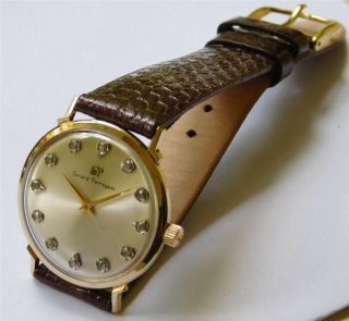 Vintage Girard Perregaux Watch - 14k Solid Gold Case - Diamond Dial