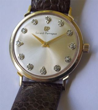 Vintage Girard Perregaux Watch - 14K Solid Gold Case - Diamond Dial 2