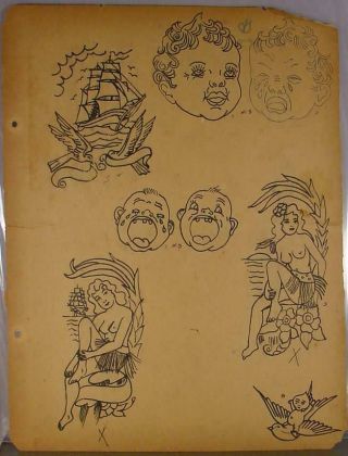 Vintage 1940s Tattoo Flash From Pensacola Florida Tattoo Parlor 18