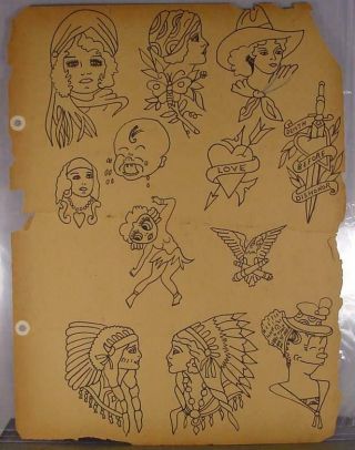 Vintage 1940s Tattoo Flash From Pensacola Florida Tattoo Parlor 12