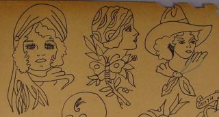 VINTAGE 1940s TATTOO FLASH FROM PENSACOLA FLORIDA TATTOO PARLOR 12 4