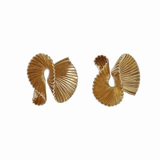 Tiffany & Co 14k Yellow Gold Swirl Design Earrings