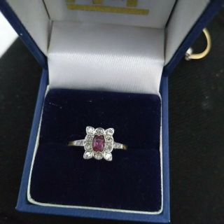 Art Deco Ruby and Diamond Ring set in 18ct Yellow Gold and Platinum 4