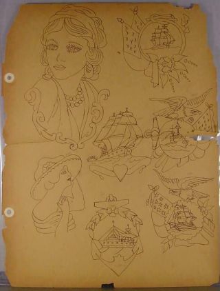 Vintage 1940s Tattoo Flash From Pensacola Florida Tattoo Parlor 25