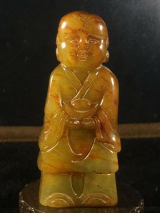 Chinese Old Natural Jade Hand - Carved Buddha Statue Pendant Xo151