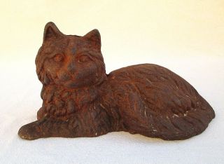 Antique Hubley? Heavy Cast Iron Cat Doorstop Fireplace Stove