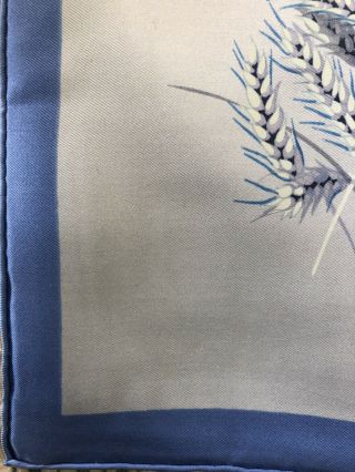 1956 Hermes RARE Vintage Silk Scarf/Carré “The Wheat”in Blue - Hugo Grygkar 10