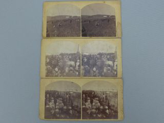 3 Scarce Antique Stereoviews Valley Forge Centennial S.  R.  Fisher Pa.  Photos