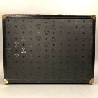 Vintage Mcm Munchen Canvas & Leather Briefcase Attache Hard Sided Bag Case Rare