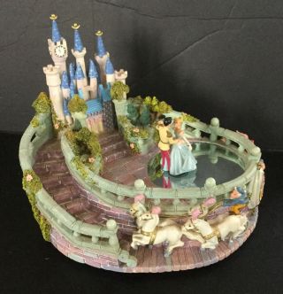 Vintage Disney Dancing Cinderella And Prince Charming Music Box Castle