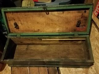 Vintage hand made carpenter ' s wood tool box - RARE BOX 2