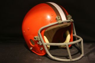 Vtg 1970s Rawlings Hnd - 9 Suspension Football Helmet Cleveland Browns