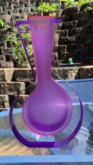Ny Artist Cec Lepage Purple Lucite Vase Awesome Vintage Style