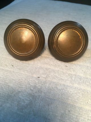 Vintage Solid Brass 2 " Door Knobs (quantity 2).  No Screws,  No Shaft.