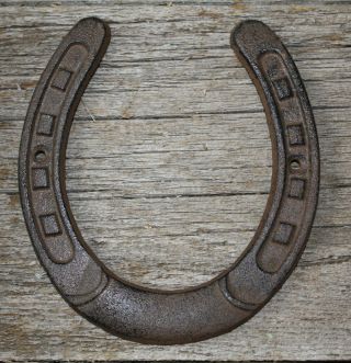 Cast Iron Lucky Horseshoe Rustic Ranch Western Home Decor 5 1/2 X 6.  5 In Texas