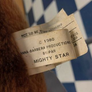 Vintage 32” Yogi Bear Ride On Hanna - Barbera 1980 Mighty Star Plush Toy Pillow 7