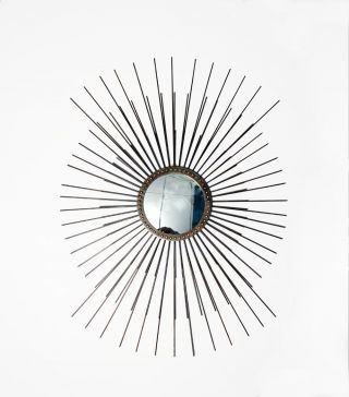 Stunning Mid Century Modern Inspired Sunburst Starburst Wall Mirror Brass 120x80