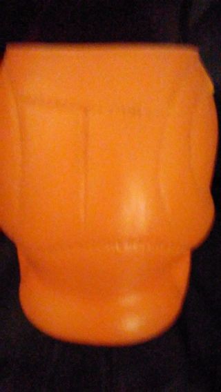 ULTRA RARE VINTAGE AJ RENZI ORANGE SKULL WITH BLUE EYES TREAT PAIL HALLOWEEN 5