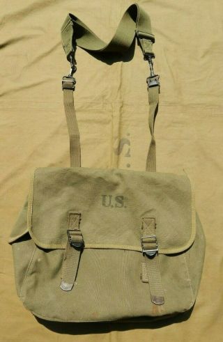 Wwii / Ww2 U.  S.  Army M - 1936 Field Bag,  Wwii Musette Bag,  Light Shade Od,  1944