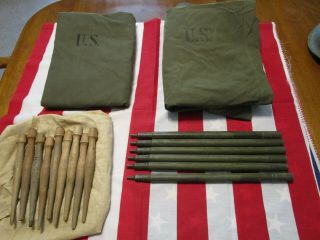 Ww2 Us Army 1944 Dated Half Shelter Set Wwii Pup Tent