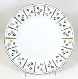 3 Vintage Minton China G5947 Smooth Luncheon Plates Pink Rose Green Blue Gold