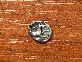 Ancient Greek Silver Coin Ar Trihemiobol Unknown.  0,  51gr / 10mm