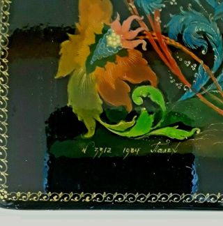 Vintage 1984 Palekh School Russian Lacquer Box Artist Signed 2