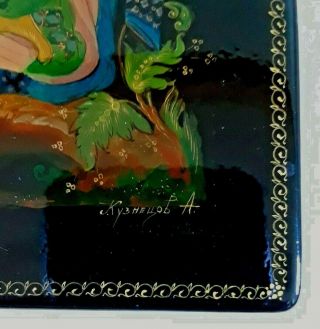 Vintage 1984 Palekh School Russian Lacquer Box Artist Signed 3