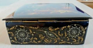 Vintage 1984 Palekh School Russian Lacquer Box Artist Signed 4