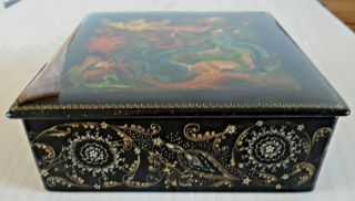 Vintage 1984 Palekh School Russian Lacquer Box Artist Signed 5