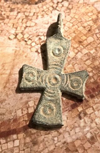 Cross Jesus Christ Byzantine Ancient Greece / Cross Of Jesus In Bronze,  A Relic