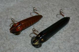 VINTAGE HEDDON DOWAGIAC WOOD LURES GLASS EYES 2