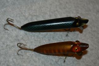 VINTAGE HEDDON DOWAGIAC WOOD LURES GLASS EYES 9