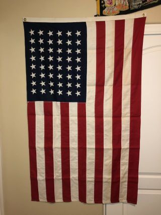 Vtg Ww2 Era 48 Star American U.  S.  Flag 3’x5’ Defiance Annin Stitched Star W Box