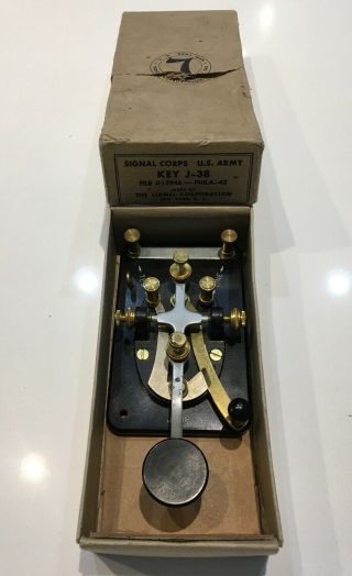 Lionel J - 38 Telegraph Key Wwii Vintage Ham Radio Morse Code Ww2