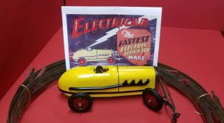 Rare Vintage Kokomo 12 " Electricar Teather Car Thimble Drome Slot Indy Race Car