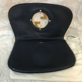 Authentic Vintage Blue Leather GUCCI Clutch Purse Handbag Great Shape 5