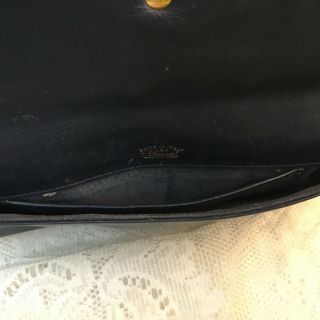 Authentic Vintage Blue Leather GUCCI Clutch Purse Handbag Great Shape 7