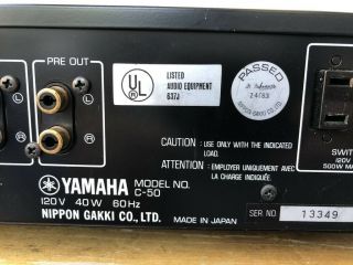 Vintage Yamaha C - 50 Stereo Preamplifier 10