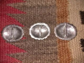 5 Vintage Coin Silver Navajo Conchos 5