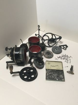 Antique Circular Sock Knitting Machine And Accessories