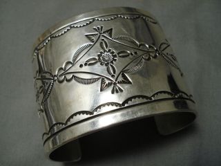 Important Vintage Navajo Perfect Silver Douglas Sterling Silver Bracelet