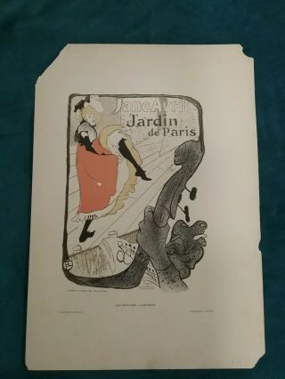 Jane Avril Jardin De Paris Les Affiches Illustrees Vintage Piece K11 1/2 × 8 1/2