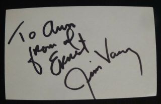 Jim Varney - Ernest P Worrell - Very Rare Signed Card - Autographed 3x5 Vintage
