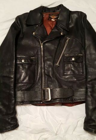 Vintage Harley Davidson Cycle Queen Leather Jacket Womens Size 42