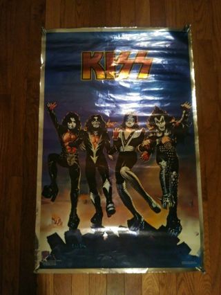 Rare Kiss:vintage Destroyer Aucoin Foil Poster 34x22